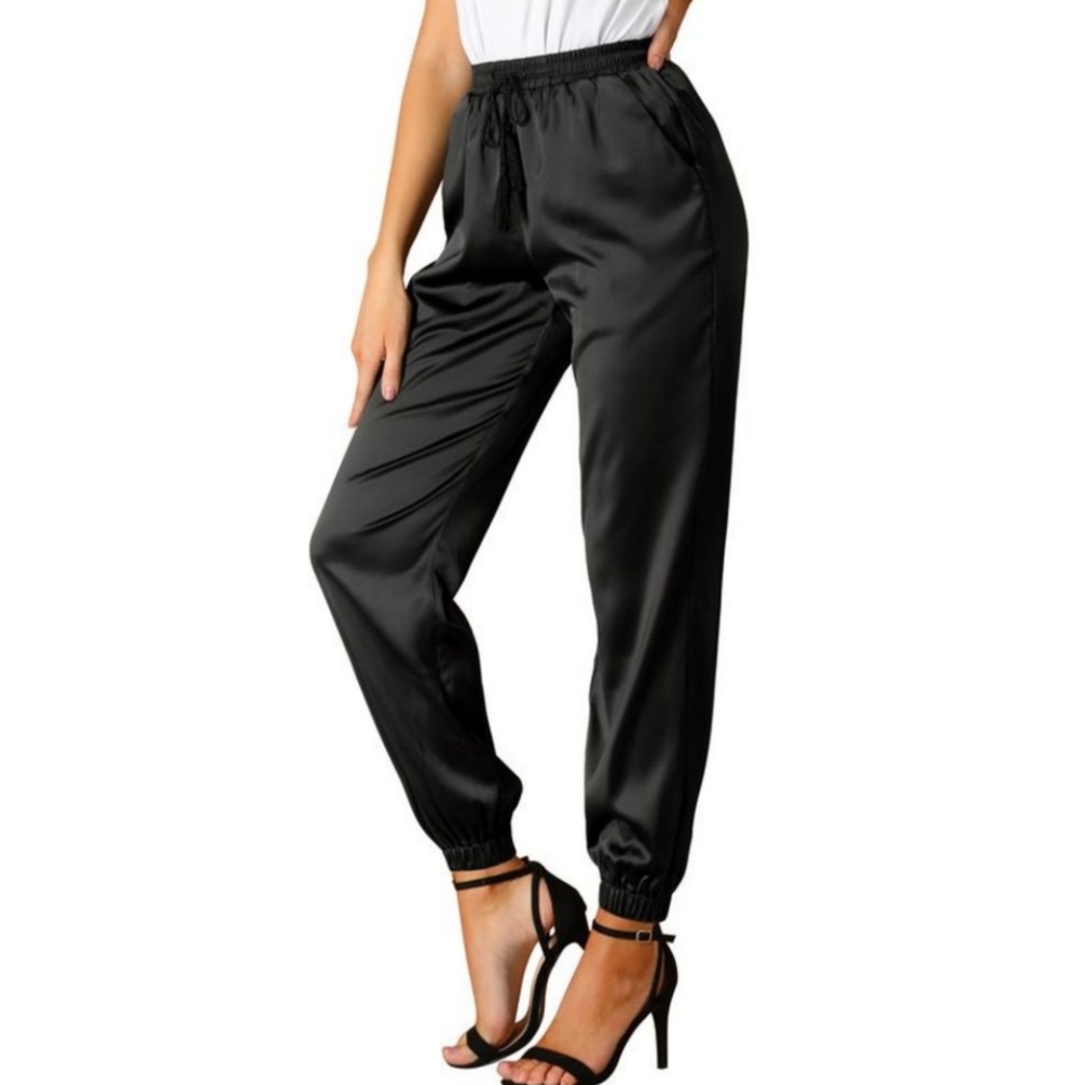 Nwt Allegra K satin joggers